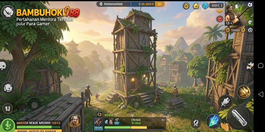 Tampilan gameplay dinamis dalam BAMBUHOKI88 menantang pemain dengan strategi Tower Defense.