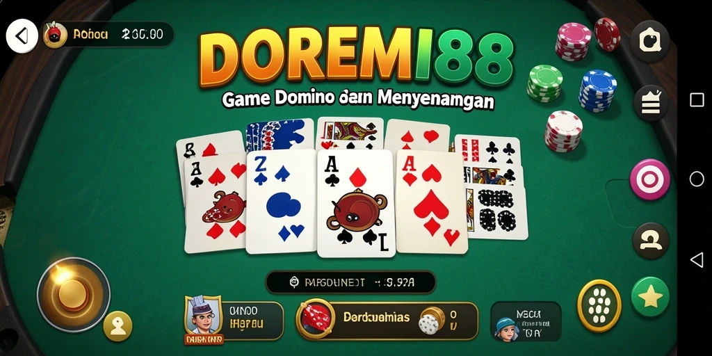 Gameplay DOREMI88 yang seru dengan aksi domino.