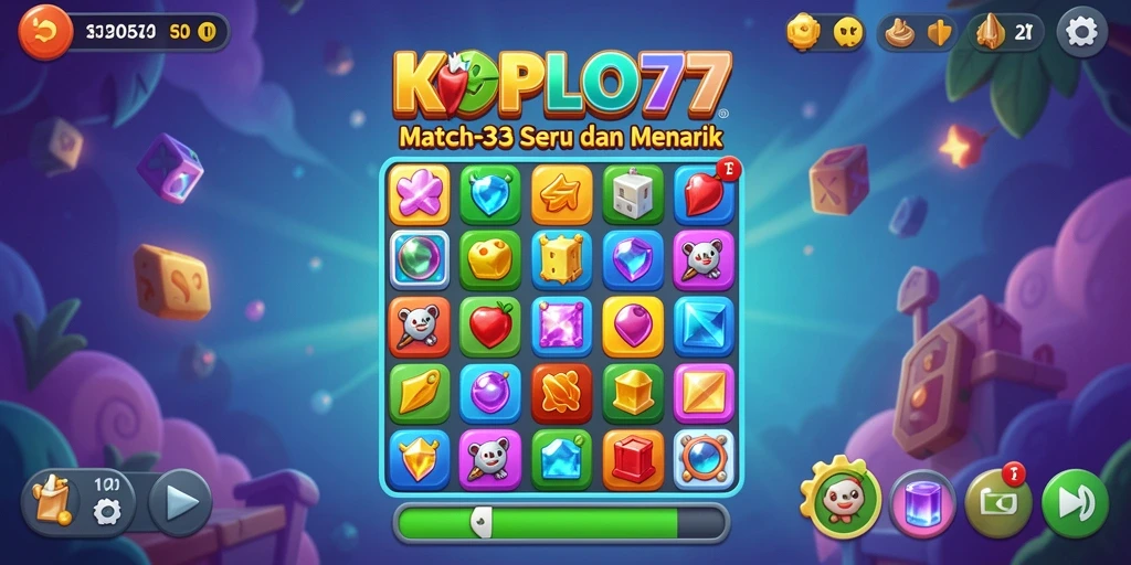 Gameplay seru KOPLO77 dalam mode Match-3.