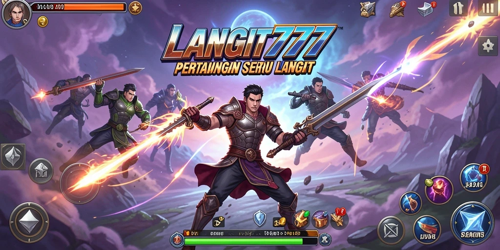 Tampilan seru gameplay LANGIT777 dengan aksi bertarung di langit.