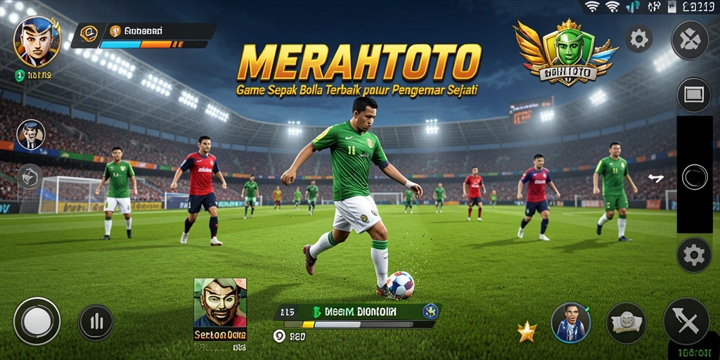 Gameplay mendalam dengan aksi sepak bola yang menegangkan.