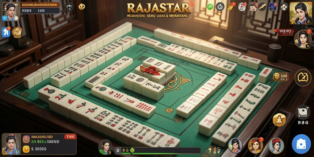 Gambaran menarik dari gameplay Mahjong di RAJASTAR.