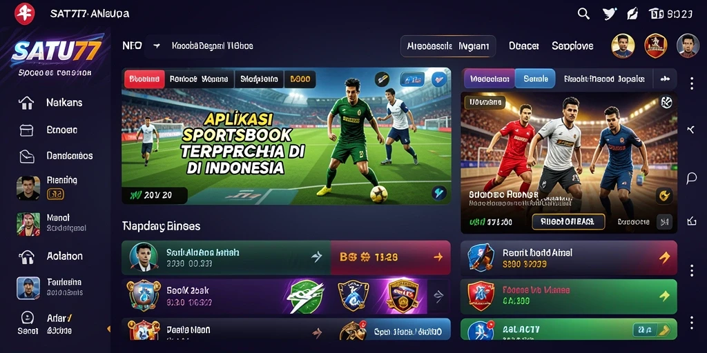 Screenshot SATU77 menampilkan antarmuka taruhan olahraga yang menarik.