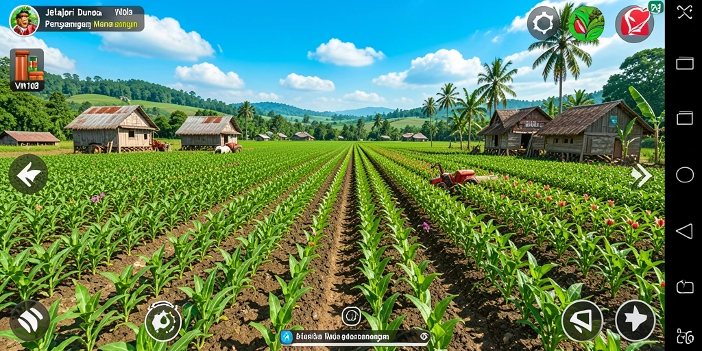 Tampilan gameplay menakjubkan dari VM108 di dunia pertanian.